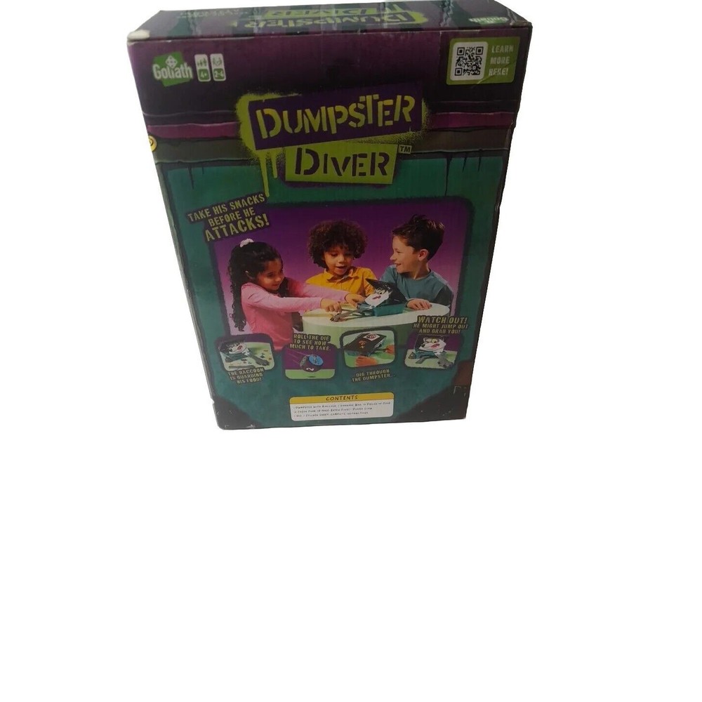 Dumpster Diver Game by Goliath - Take His Snacks Before Attacks - 2-4 Players 4+